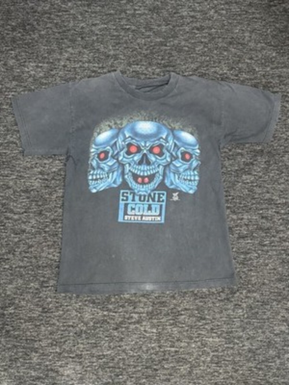 Vintage WWF Stone Cold Steve Austin “Bad To The Bonz” Skulls T Shirt Sz XL Faded